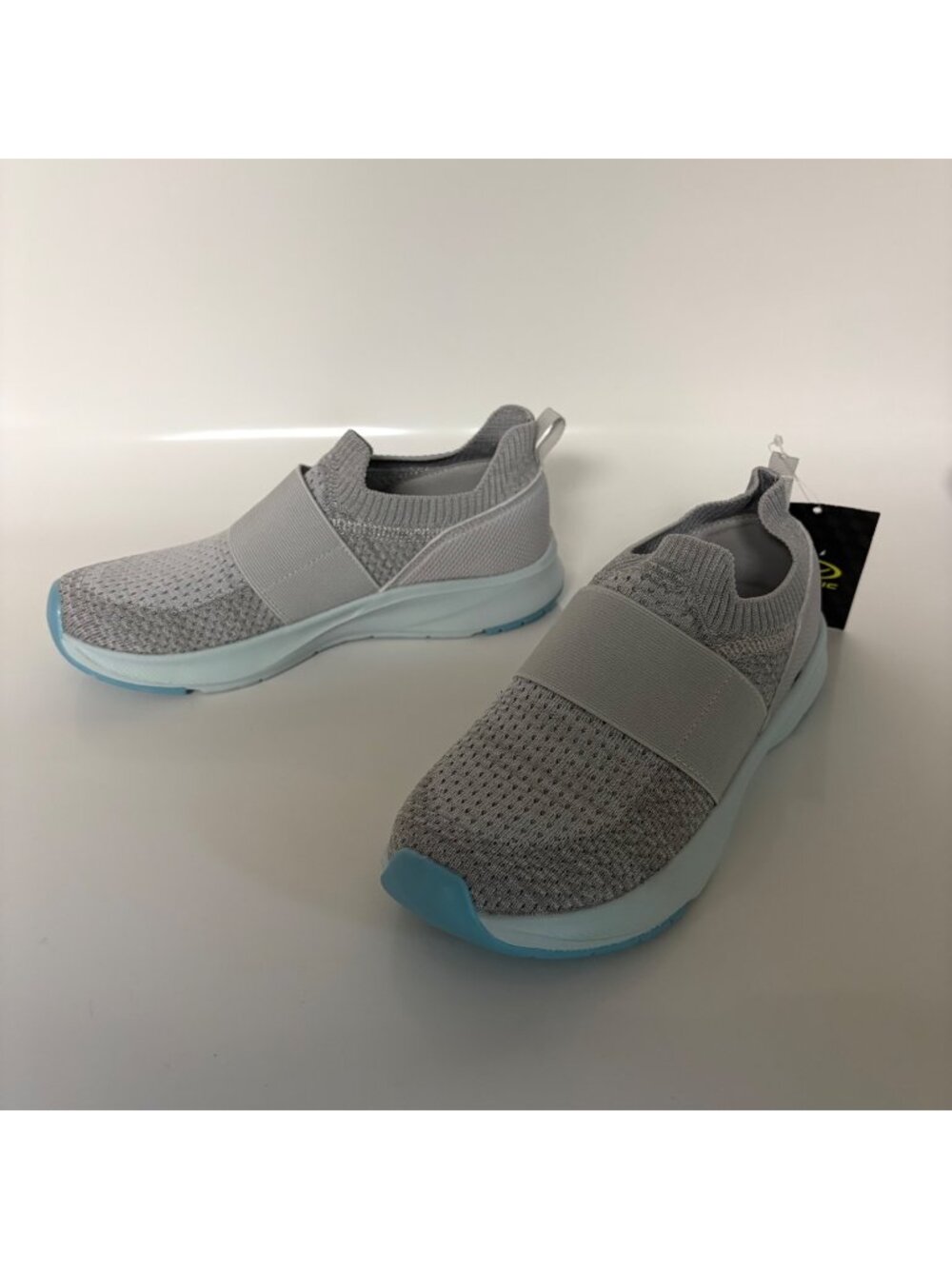 Athletic Works Womens Banded Jogger Sneakers Size 6.5 Grey Blue Sporty Shoes NEW